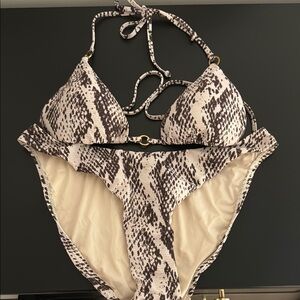 BCBG Snake Skin Print Bikini Set